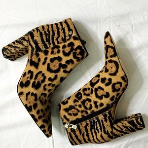 Animal Print Calf Hair Booties NWT
